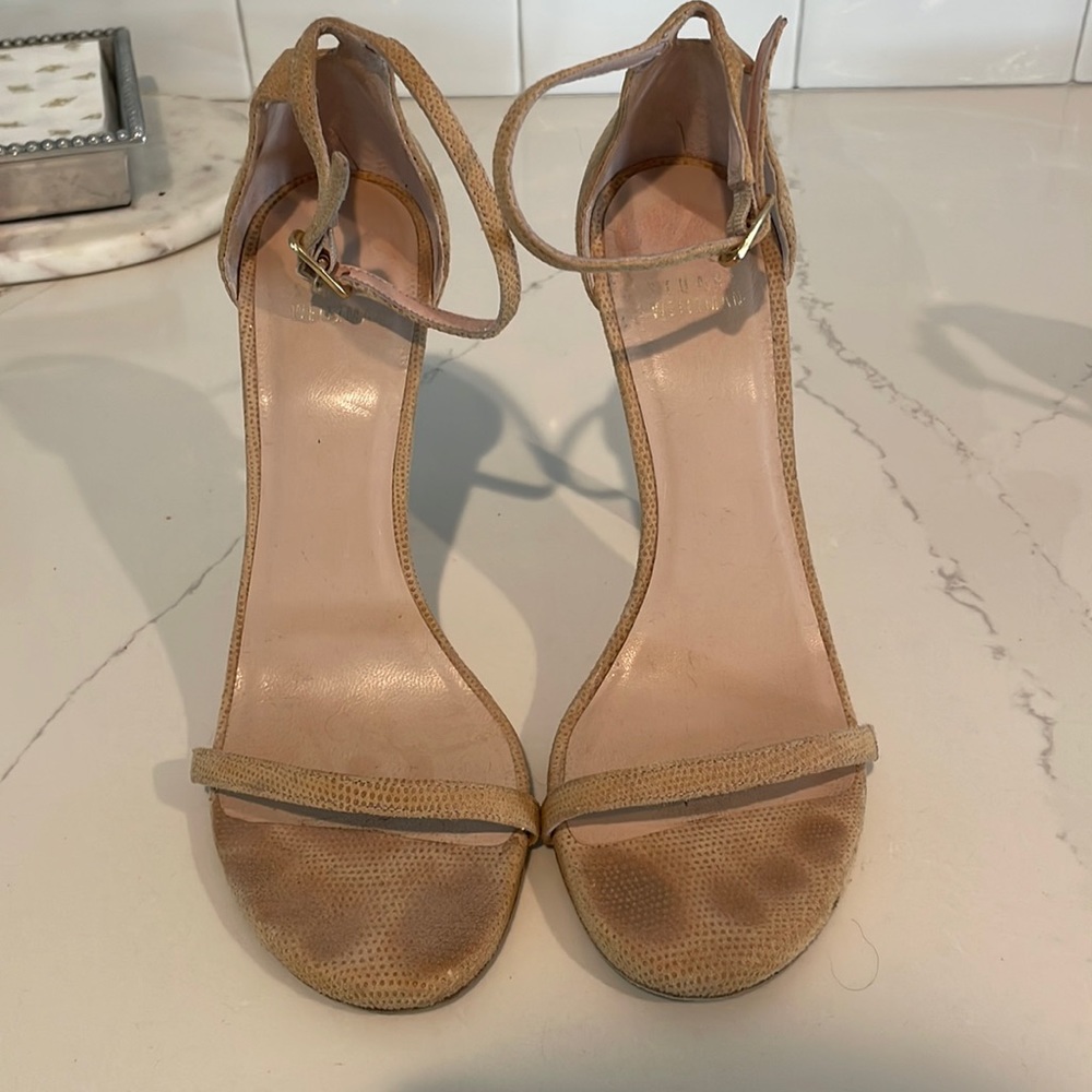 Stuart Weitzman Nude Strappy Sandals Size 37/7